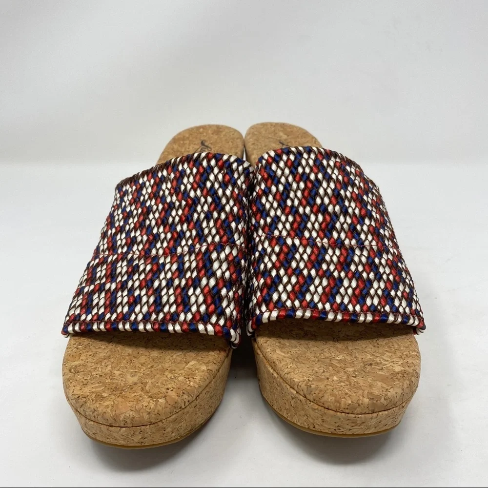 Lucky Brand Marilynn Cork Platform Sandals Comfort Stretch Women's Size 8.5